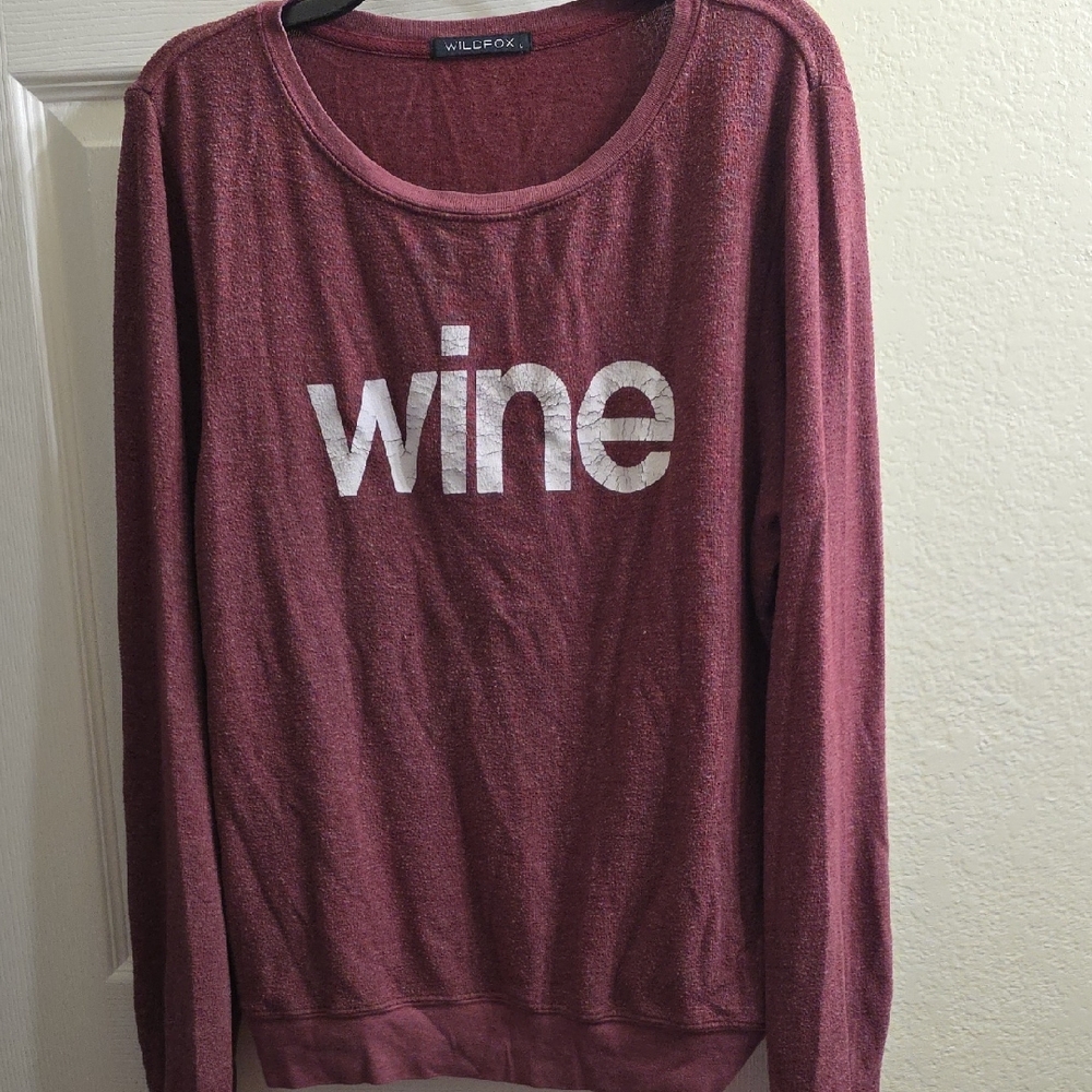 Wildfox Burgundy "Wine" Knit Top Size L